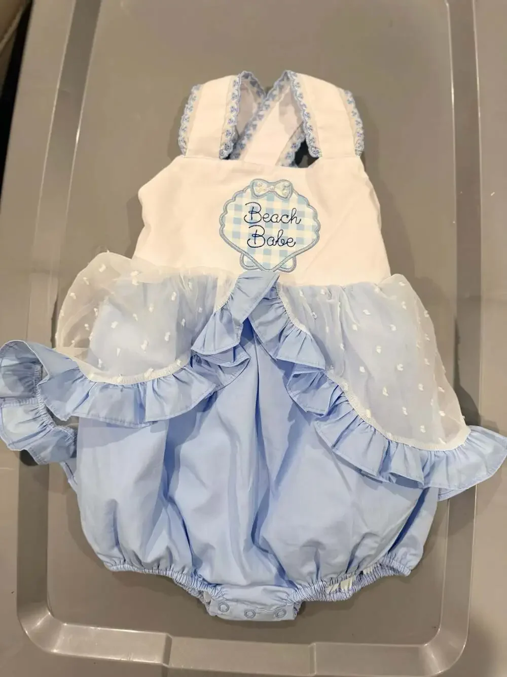 The Posh Piglet Smocking Co Beach Babe Bubble 2t